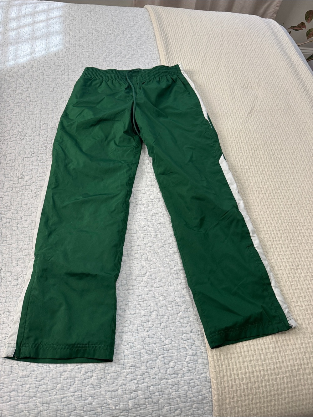 Augusta Sportswear Green Track Pants with White Side Stripe